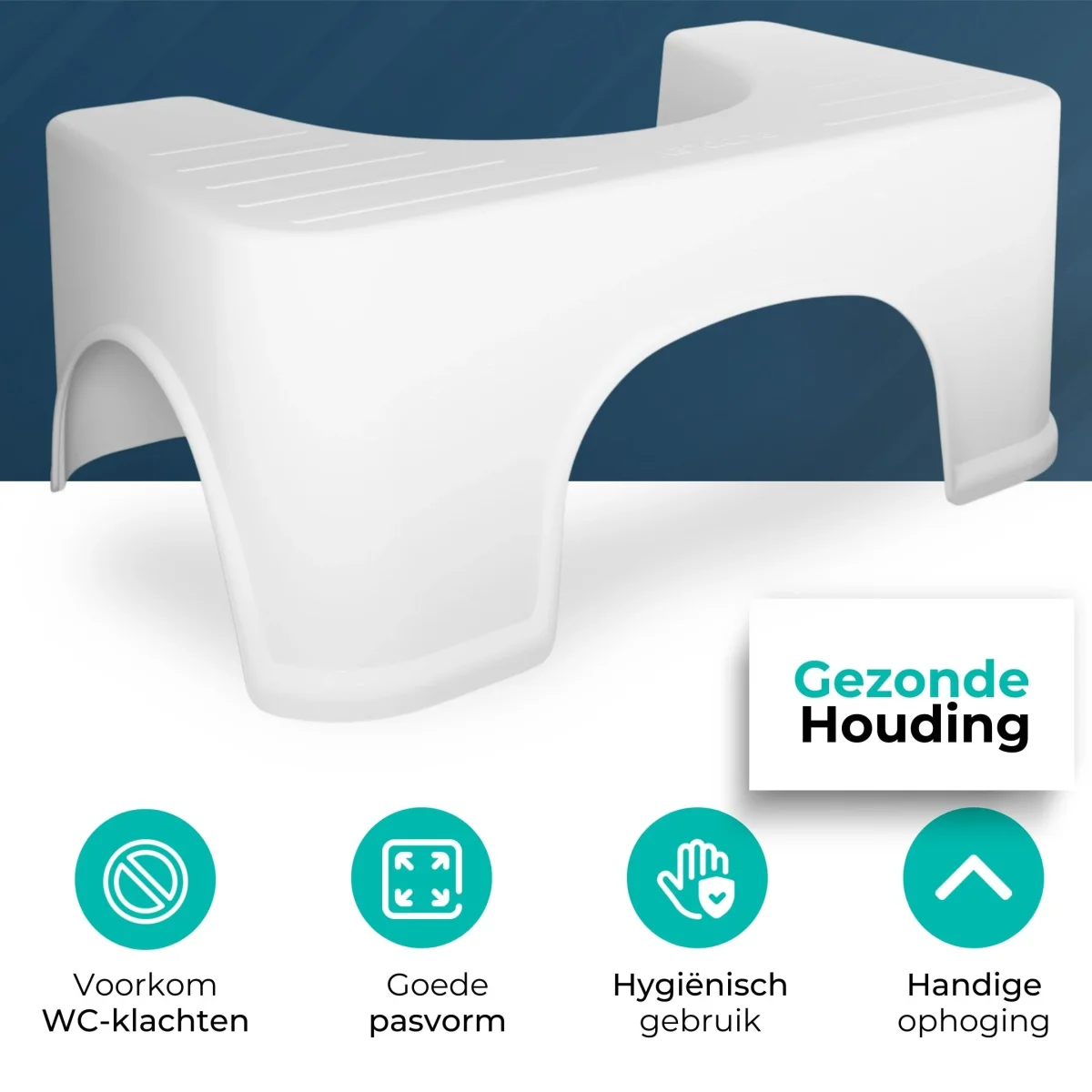Toiletkrukje 19 cm Wit - Afbeelding 6