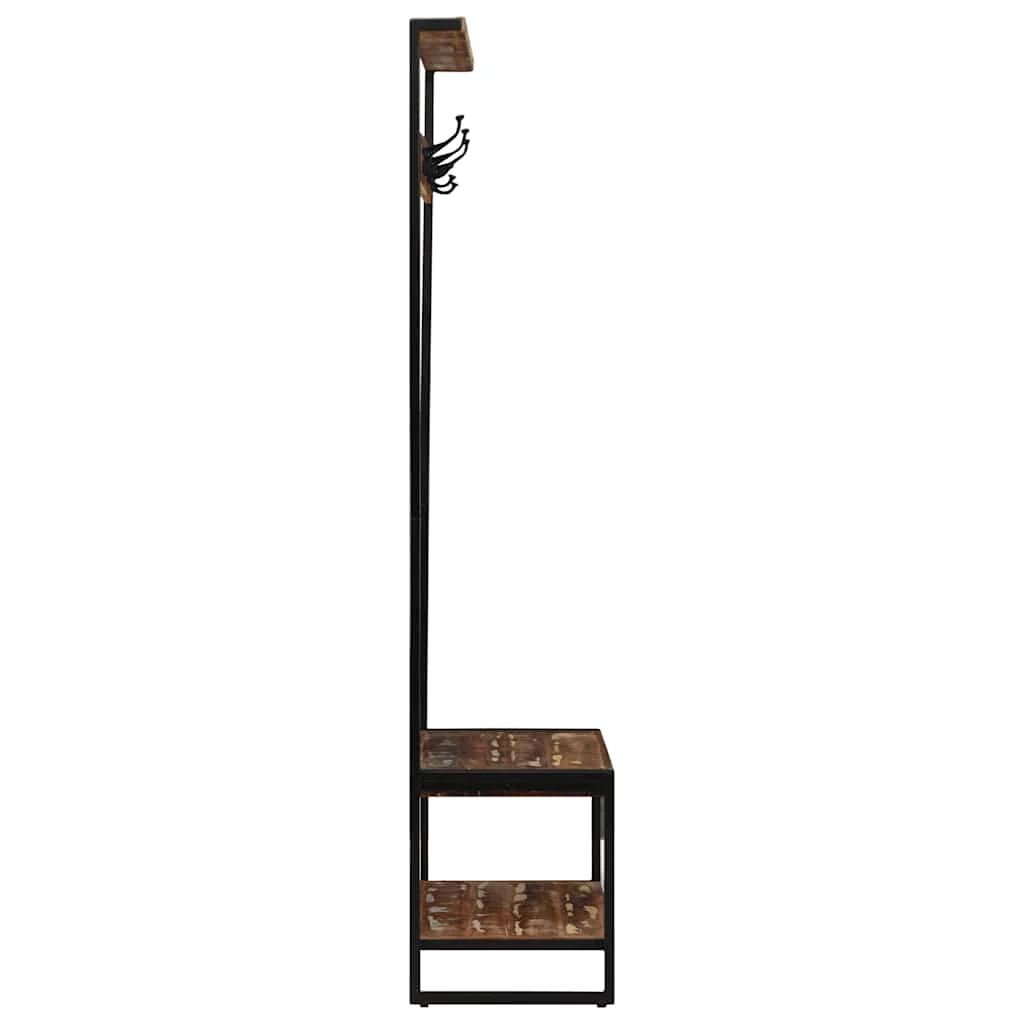 Kledingrek 80X40X190 Cm Massief Gerecycled Hout Meerkleurig - Afbeelding 4