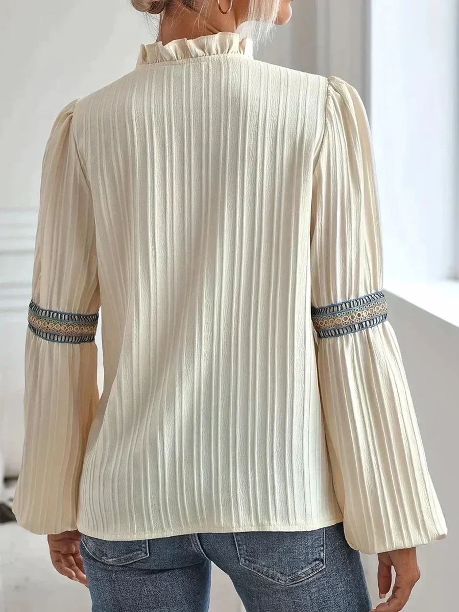 Orianna - Stijlvolle Blouse met Lange Mouwen en V-Hals voor Dames - Afbeelding 4