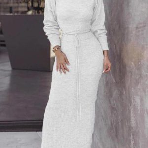 Navando | Bodycon tweedelige set met stijlvolle rok en coltrui voor dames