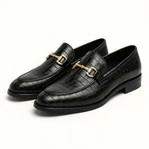 Navando | Alligator reliëf loafers met paardenbit