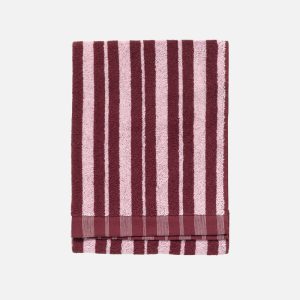 Marimekko Handdoek Raide (50 x 70 cm) – Bordeaux/Roze