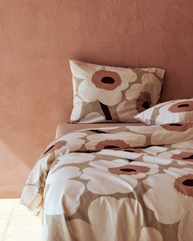 Dekbedovertrek Unikko 240×220 cm (Zand/Roze)