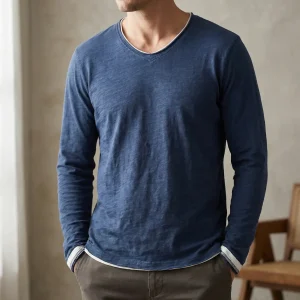 Navando | Lange Mouwen Shirt Met Contrasterende Afwerking