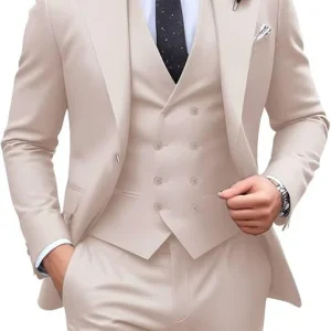 Navando | Slim-fit driedelig kostuum met piekrevers
