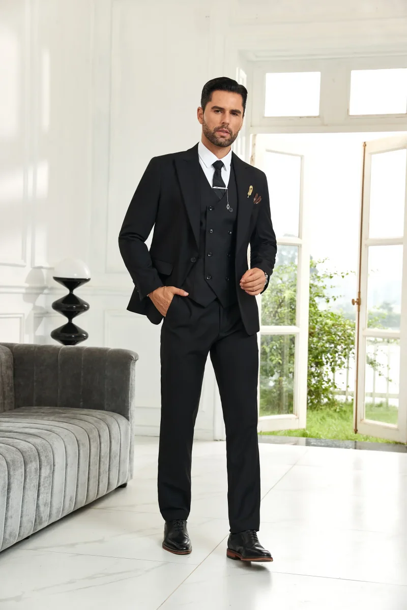 Navando | Slim-fit driedelig kostuum met piekrevers - Afbeelding 7