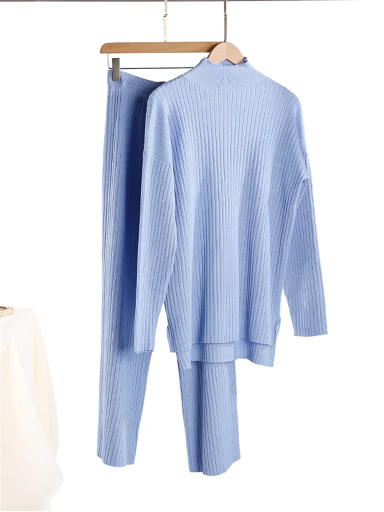 Luxe Lounge Set met Comfortabele Coltrui en Wijde Broek voor Dames - Serenity - Afbeelding 6