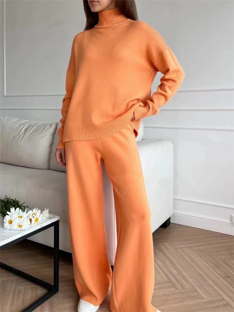 Luxe Lounge Set met Comfortabele Coltrui en Wijde Broek voor Dames - Serenity - Afbeelding 7