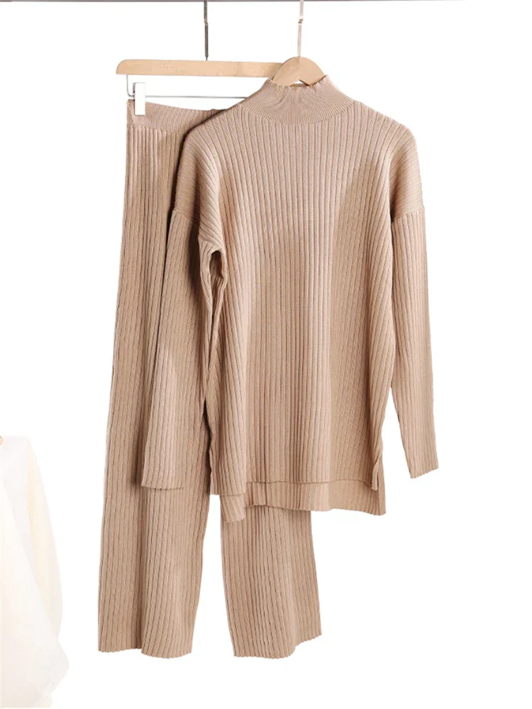 Luxe Lounge Set met Comfortabele Coltrui en Wijde Broek voor Dames - Serenity - Afbeelding 9