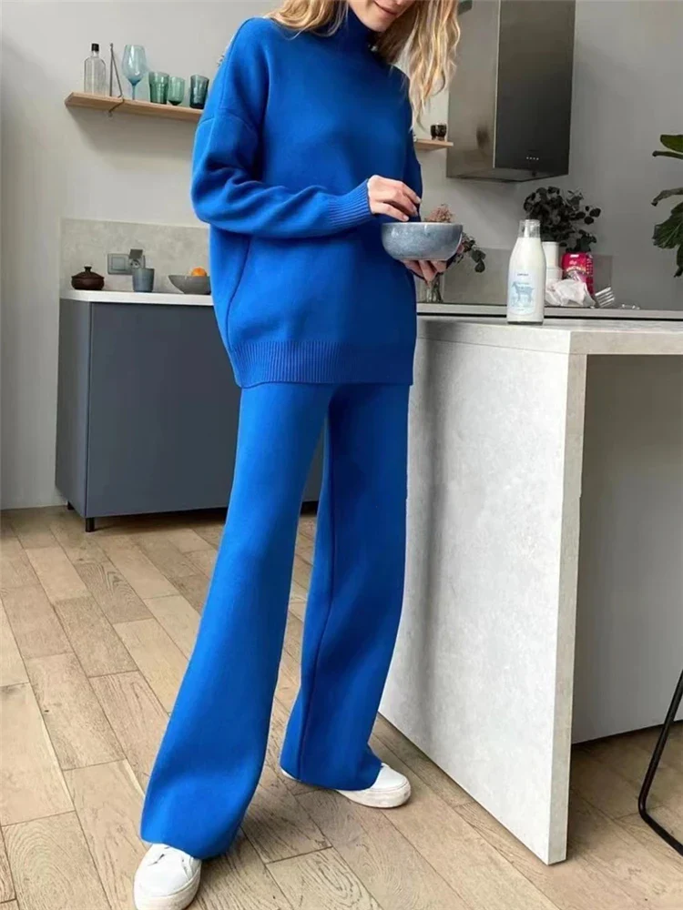 Luxe Lounge Set met Comfortabele Coltrui en Wijde Broek voor Dames - Serenity - Afbeelding 4