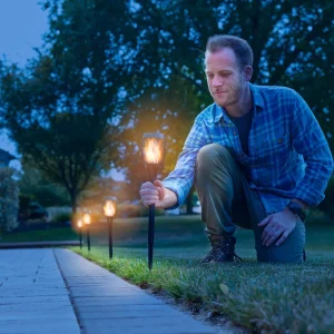 Solar Tuinfakkels met Vlam-effect - IP65 Waterdichte Buitenlampen | Navando