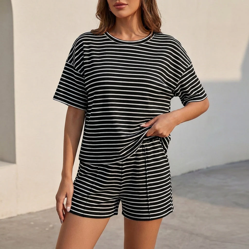 Tweedelige Gestreepte Casual Set | Navando - Afbeelding 8