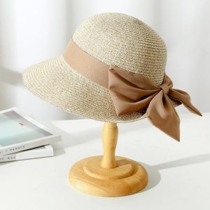 Zonnehoed Dames - Elegante Strohoed met Strik - UV-Bescherming | Navando